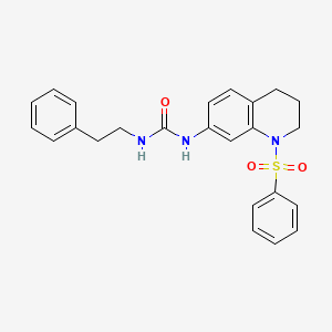 molecular formula C24H25N3O3S B2535797 1-Phenethyl-3-(1-(phenylsulfonyl)-1,2,3,4-tetrahydroquinolin-7-yl)urea CAS No. 1203239-31-9