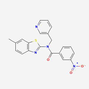 molecular formula C21H16N4O3S B2535803 N-(6-methylbenzo[d]thiazol-2-yl)-3-nitro-N-(pyridin-3-ylmethyl)benzamide CAS No. 895006-17-4