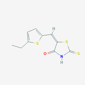 molecular formula C10H9NOS3 B2535806 (5E)-5-[(5-乙基-2-噻吩基)亚甲基]-2-巯基-1,3-噻唑-4(5H)-酮 CAS No. 725221-48-7