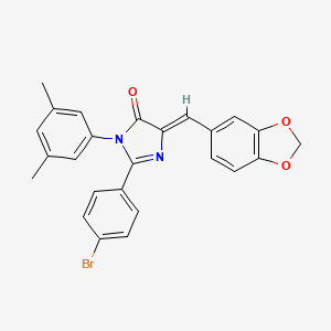 molecular formula C25H19BrN2O3 B2535808 (Z)-4-(benzo[d][1,3]dioxol-5-ylmethylene)-2-(4-bromophenyl)-1-(3,5-dimethylphenyl)-1H-imidazol-5(4H)-one CAS No. 1321877-69-3
