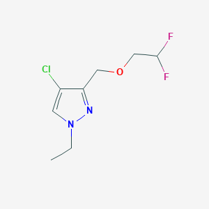 molecular formula C8H11ClF2N2O B2535811 4-chloro-3-[(2,2-difluoroethoxy)methyl]-1-ethyl-1H-pyrazole CAS No. 1856046-39-3