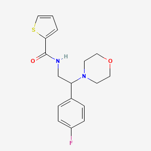 molecular formula C17H19FN2O2S B2535845 N-(2-(4-氟苯基)-2-吗啉代乙基)噻吩-2-甲酰胺 CAS No. 942010-89-1