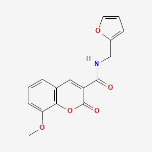 molecular formula C16H13NO5 B2535854 N-(2-呋喃甲基)-8-甲氧基-2-氧代-2H-色烯-3-甲酰胺 CAS No. 388609-29-8