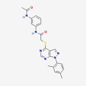 molecular formula C23H22N6O2S B2535855 N-(3-acetamidophenyl)-2-((1-(2,4-dimethylphenyl)-1H-pyrazolo[3,4-d]pyrimidin-4-yl)thio)acetamide CAS No. 872861-93-3