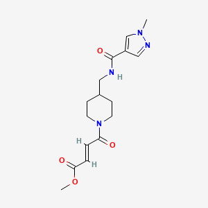molecular formula C16H22N4O4 B2535856 Methyl (E)-4-[4-[[(1-methylpyrazole-4-carbonyl)amino]methyl]piperidin-1-yl]-4-oxobut-2-enoate CAS No. 2411335-16-3