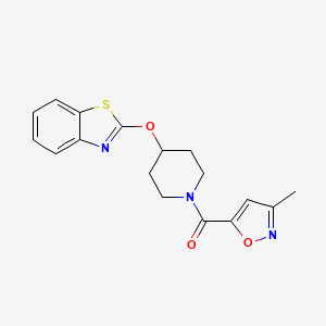 molecular formula C17H17N3O3S B2535860 (4-(苯并[d]噻唑-2-氧基)哌啶-1-基)(3-甲基异恶唑-5-基)甲酮 CAS No. 1251580-12-7