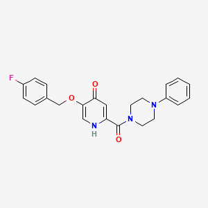 molecular formula C23H22FN3O3 B2535861 5-((4-氟苯甲基)氧基)-2-(4-苯基哌嗪-1-羰基)吡啶-4(1H)-酮 CAS No. 1021261-49-3
