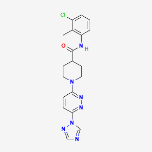 molecular formula C19H20ClN7O B2535868 1-(6-(1H-1,2,4-triazol-1-yl)pyridazin-3-yl)-N-(3-chloro-2-methylphenyl)piperidine-4-carboxamide CAS No. 1797730-17-6
