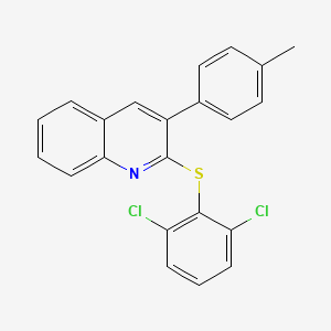 molecular formula C22H15Cl2NS B2535873 2-[(2,6-Dichlorophenyl)sulfanyl]-3-(4-methylphenyl)quinoline CAS No. 339102-44-2