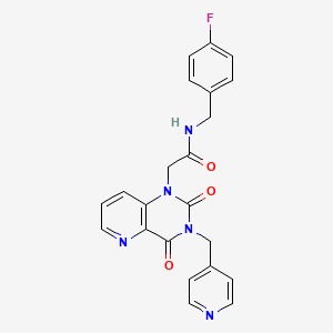 molecular formula C22H18FN5O3 B2535874 2-(2,4-dioxo-3-(pyridin-4-ylmethyl)-3,4-dihydropyrido[3,2-d]pyrimidin-1(2H)-yl)-N-(4-fluorobenzyl)acetamide CAS No. 941902-60-9