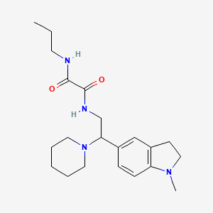 molecular formula C21H32N4O2 B2535875 N1-(2-(1-methylindolin-5-yl)-2-(piperidin-1-yl)ethyl)-N2-propyloxalamide CAS No. 921893-46-1