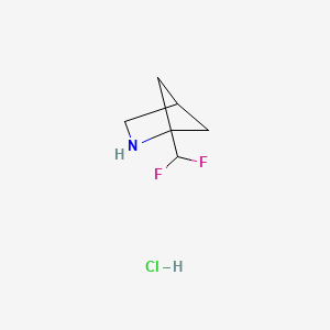 molecular formula C6H10ClF2N B2535880 1-(二氟甲基)-2-氮杂双环[2.1.1]己烷盐酸盐 CAS No. 1955554-13-8