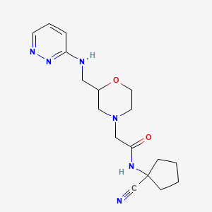 molecular formula C17H24N6O2 B2535882 N-(1-cyanocyclopentyl)-2-(2-{[(pyridazin-3-yl)amino]methyl}morpholin-4-yl)acetamide CAS No. 1394735-66-0