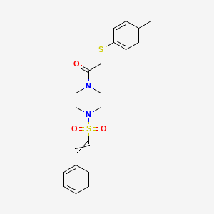 molecular formula C21H24N2O3S2 B2535891 2-[(4-Methylphenyl)sulfanyl]-1-[4-(2-phenylethenesulfonyl)piperazin-1-yl]ethan-1-one CAS No. 1428115-59-6