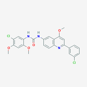 molecular formula C25H21Cl2N3O4 B2535917 1-(5-Chloro-2,4-dimethoxyphenyl)-3-[2-(3-chlorophenyl)-4-methoxyquinolin-6-yl]urea CAS No. 1115911-81-3