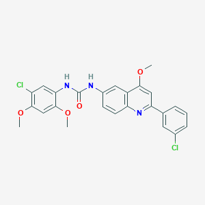 1-(5-Chloro-2,4-dimethoxyphenyl)-3-[2-(3-chlorophenyl)-4-methoxyquinolin-6-yl]urea