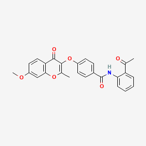 N-(2-acetylphenyl)-4-[(7-methoxy-2-methyl-4-oxo-4H-chromen-3-yl)oxy]benzamide