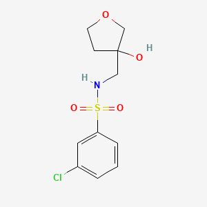 molecular formula C11H14ClNO4S B2535921 3-chloro-N-((3-hydroxytetrahydrofuran-3-yl)methyl)benzenesulfonamide CAS No. 1991788-38-5