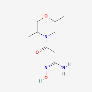 molecular formula C9H17N3O3 B2535923 3-(2,5-二甲基吗啉-4-基)-N'-羟基-3-氧代丙酰胺 CAS No. 1158134-38-3