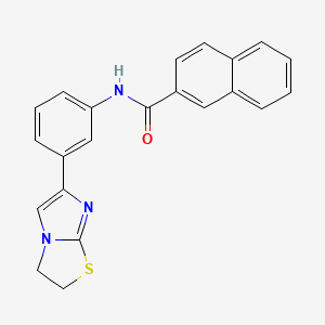 molecular formula C22H17N3OS B2535924 N-(3-(2,3-二氢咪唑并[2,1-b]噻唑-6-基)苯基)-2-萘酰胺 CAS No. 872630-12-1