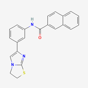 molecular formula C22H17N3OS B2535924 N-(3-(2,3-dihydroimidazo[2,1-b]thiazol-6-yl)phényl)-2-naphtalèneamide CAS No. 872630-12-1