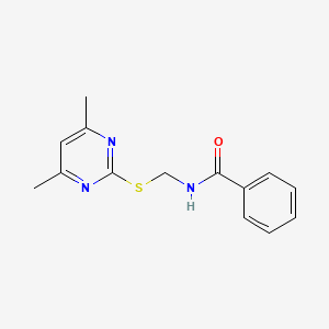 molecular formula C14H15N3OS B2535932 N-[(4,6-dimethylpyrimidin-2-yl)sulfanylmethyl]benzamide CAS No. 321943-74-2