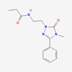 molecular formula C14H18N4O2 B2535936 N-(2-(4-甲基-5-氧代-3-苯基-4,5-二氢-1H-1,2,4-三唑-1-基)乙基)丙酰胺 CAS No. 1211717-21-3