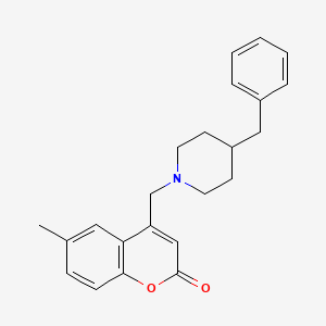 molecular formula C23H25NO2 B2535943 4-((4-benzylpiperidin-1-yl)methyl)-6-methyl-2H-chromen-2-one CAS No. 877801-48-4