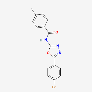 molecular formula C16H12BrN3O2 B2535948 N-(5-(4-bromophenyl)-1,3,4-oxadiazol-2-yl)-4-methylbenzamide CAS No. 891127-04-1