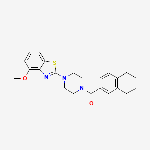 molecular formula C23H25N3O2S B2535950 (4-(4-甲氧基苯并[d]噻唑-2-基)哌嗪-1-基)(5,6,7,8-四氢萘-2-基)甲酮 CAS No. 897477-12-2