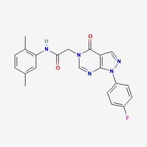 molecular formula C21H18FN5O2 B2535952 N-(2,5-dimethylphenyl)-2-(1-(4-fluorophenyl)-4-oxo-1H-pyrazolo[3,4-d]pyrimidin-5(4H)-yl)acetamide CAS No. 852450-32-9
