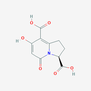 molecular formula C10H9NO6 B2535958 (3S)-7-hydroxy-5-oxo-2,3-dihydro-1H-indolizine-3,8-dicarboxylic acid CAS No. 1445865-55-3