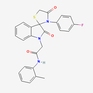 molecular formula C25H20FN3O3S B2535959 2-(3'-(4-fluorophenyl)-2,4'-dioxospiro[indoline-3,2'-thiazolidin]-1-yl)-N-(o-tolyl)acetamide CAS No. 894553-51-6