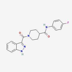 molecular formula C20H19FN4O2 B2535962 N-(4-fluorophenyl)-1-(1H-indazole-3-carbonyl)piperidine-4-carboxamide CAS No. 946339-92-0