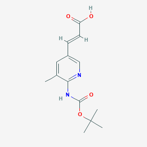 molecular formula C14H18N2O4 B2535967 (E)-3-[5-Methyl-6-[(2-methylpropan-2-yl)oxycarbonylamino]pyridin-3-yl]prop-2-enoic acid CAS No. 2248418-54-2