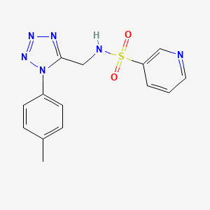 molecular formula C14H14N6O2S B2535968 N-((1-(p-tolyl)-1H-tetrazol-5-yl)methyl)pyridine-3-sulfonamide CAS No. 921083-33-2