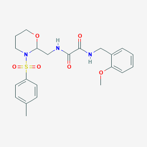 molecular formula C22H27N3O6S B2535976 N1-(2-甲氧基苄基)-N2-((3-甲苯磺酰基-1,3-恶唑烷-2-基)甲基)草酰胺 CAS No. 869071-44-3