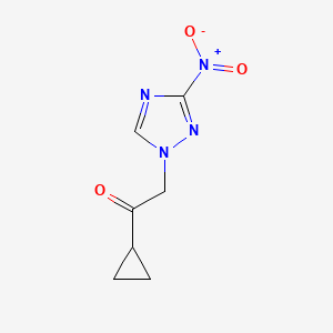 molecular formula C7H8N4O3 B2535978 1-cyclopropyl-2-(3-nitro-1H-1,2,4-triazol-1-yl)ethanone CAS No. 340968-89-0