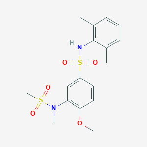 molecular formula C17H22N2O5S2 B253598 N-(2,6-dimethylphenyl)-4-methoxy-3-(N-methylmethanesulfonamido)benzene-1-sulfonamide 