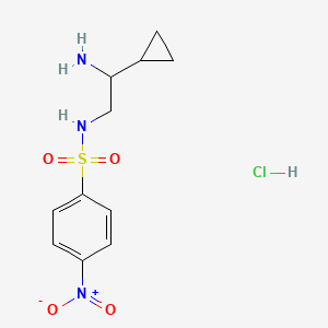 molecular formula C11H16ClN3O4S B2535987 N-(2-amino-2-cyclopropylethyl)-4-nitrobenzene-1-sulfonamide hydrochloride CAS No. 1798680-81-5