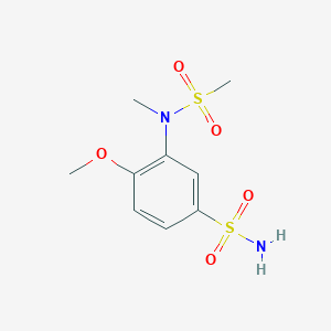 molecular formula C9H14N2O5S2 B253599 4-Methoxy-3-[methyl(methylsulfonyl)amino]benzenesulfonamide 