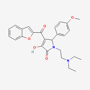 molecular formula C26H28N2O5 B2536003 4-(benzofuran-2-carbonyl)-1-(2-(diethylamino)ethyl)-3-hydroxy-5-(4-methoxyphenyl)-1H-pyrrol-2(5H)-one CAS No. 618366-59-9