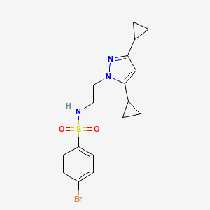 molecular formula C17H20BrN3O2S B2536004 4-bromo-N-(2-(3,5-dicyclopropyl-1H-pyrazol-1-yl)ethyl)benzenesulfonamide CAS No. 2309777-99-7
