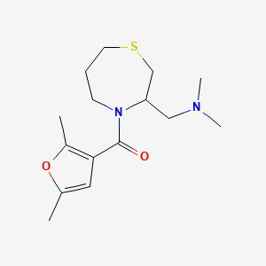 molecular formula C15H24N2O2S B2536007 (3-((Dimethylamino)methyl)-1,4-thiazepan-4-yl)(2,5-dimethylfuran-3-yl)methanone CAS No. 1448044-54-9