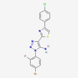 molecular formula C17H10BrClFN5S B2536008 1-(4-bromo-2-fluorophenyl)-4-[4-(4-chlorophenyl)-1,3-thiazol-2-yl]-1H-1,2,3-triazol-5-amine CAS No. 1207007-51-9