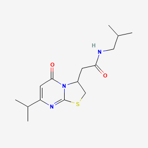 molecular formula C15H23N3O2S B2536011 N-isobutyl-2-(7-isopropyl-5-oxo-3,5-dihydro-2H-thiazolo[3,2-a]pyrimidin-3-yl)acetamide CAS No. 953257-10-8