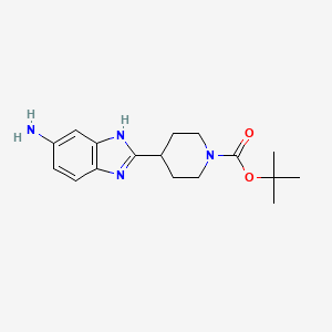 molecular formula C17H24N4O2 B2536021 tert-butyl 4-(5-amino-1H-1,3-benzodiazol-2-yl)piperidine-1-carboxylate CAS No. 2094920-12-2