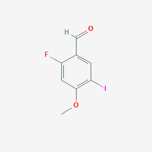 molecular formula C8H6FIO2 B2536028 2-氟-5-碘-4-甲氧基苯甲醛 CAS No. 1202528-42-4