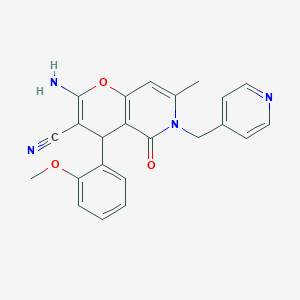 2-amino-4-(2-methoxyphenyl)-7-methyl-5-oxo-6-(pyridin-4-ylmethyl)-4H-pyrano[3,2-c]pyridine-3-carbonitrile