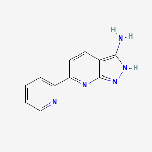 molecular formula C11H9N5 B2536032 6-(2-吡啶基)-1H-吡唑并[3,4-b]吡啶-3-胺 CAS No. 946385-33-7